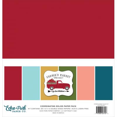 Echo Park Farmer's Market Cardstock - Solids Kit