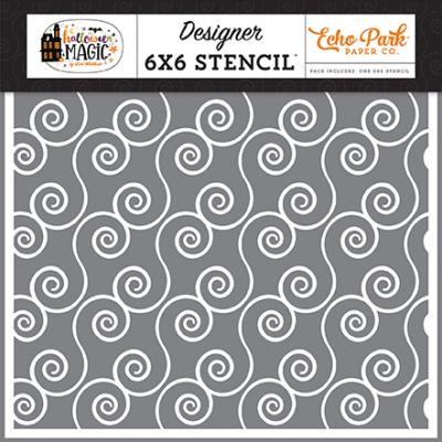 Echo Park Halloween Magic Stencil - Spell Swirl 