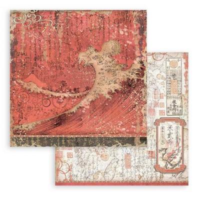 Stamperia Sir Vagabond In Japan Designpapier - Red Texture
