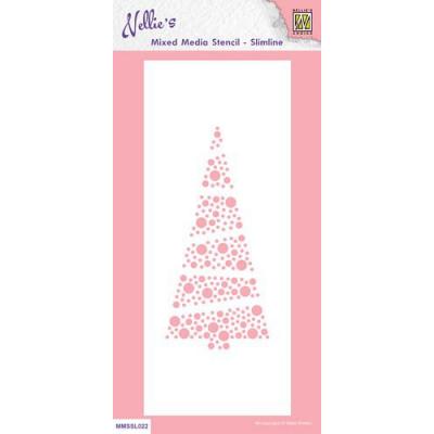 Nellies Choice Mixed Media Stencil Slimline - Weihnachtsbaum