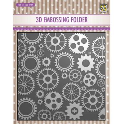 Nellies Choice 3D Embossingfolder - Gears