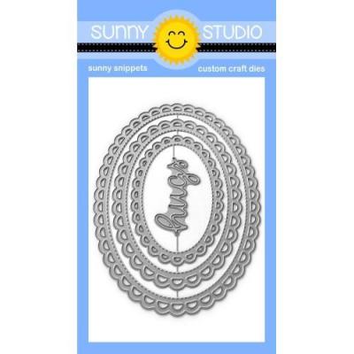 Sunny Studio Dies - Scalloped Oval Mat 3