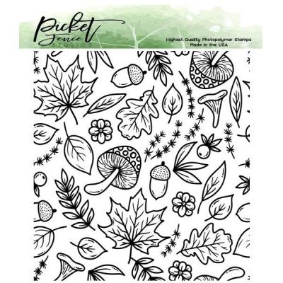 Picket Fence Studios Clear Stamp - A Medley Of Fall Collage