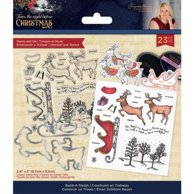 Crafter's Companion Twas The Night Before Christmas Clear Stamps & Die - Build-A-Sleigh