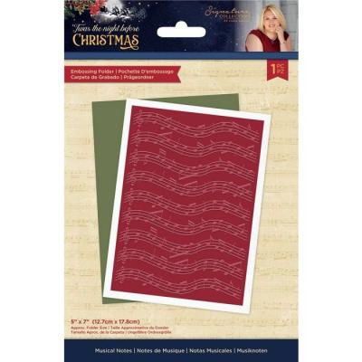 Crafter's Companion Twas The Night Before Christmas Embossing Folder - Musical Notes