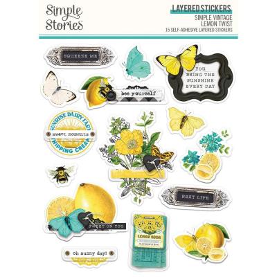 Simple Stories Simple Vintage Lemon Twist - Layered Stickers