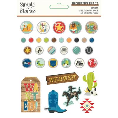 Simple Stories Howdy! Embellishments - Decorative Brads