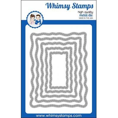 Whimsy Stamps Die Set - Wavy Pierced Rectangles