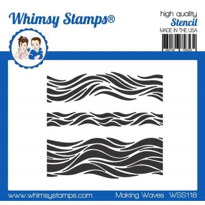 Whimsy Stamps Stencil - Making Waves