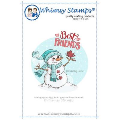 Whimsy Stamps Rubber Cling Stamp - Best Friends Snowman