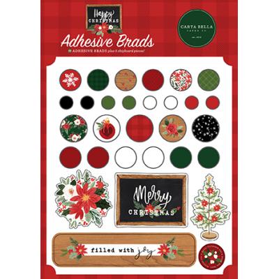 Carta Bella Happy Christmas Embellishments - Adhesive Brads