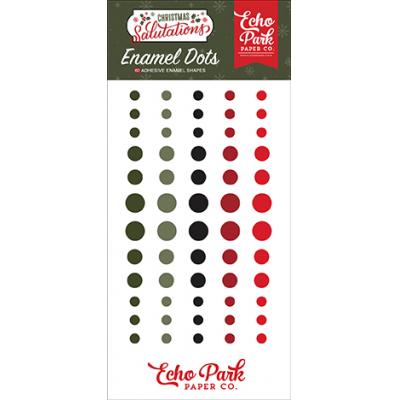Echo Park Salutations Christmas Embellishments - Enamel Dots