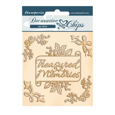 Stamperia Romantic Christmas Decorative Chips - Memories