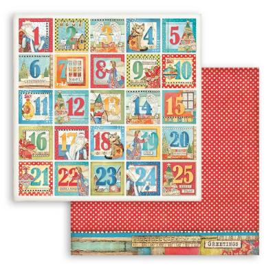 Stamperia Christmas Patchwork Designpapier - Advent Calendar