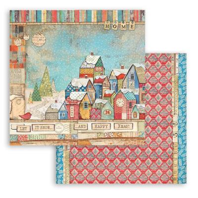 Stamperia Christmas Patchwork Designpapier - Houses