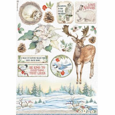 Stamperia Winter Tales Rice Paper - Poinsettia