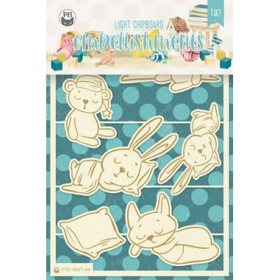 Piatek13 Good Night Embellishments - Chipboard Animals