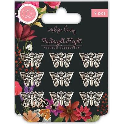Craft Consortium Midnight Flight Charms - Metal Charms Moths
