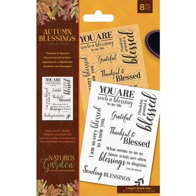 Crafter's Companion Autumn Blessings Clear Stamps - Thankful & Blessed