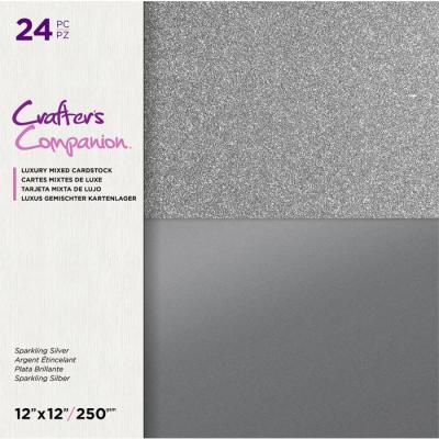 Crafter's Companion Glitter Cardstock - Sparkling Silver