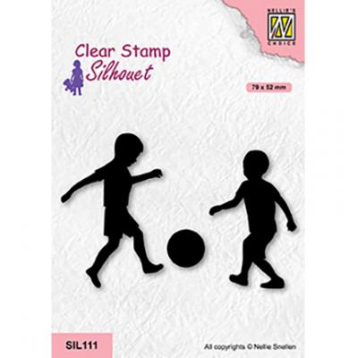 Nellies Choice Clear Stamp - Silhouette Junge mit Fußball
