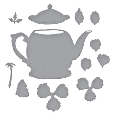 Spellbinders Etched Dies - Hybrid Tea Rose And Tea Pot