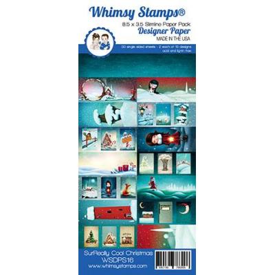 Whimsy Stamps Slimline Paper Pack Designpapier - SurReally Cool Christmas