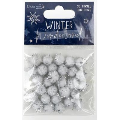 Dovecraft Winter Wonderland Embellishments - Tinsel Pom Poms