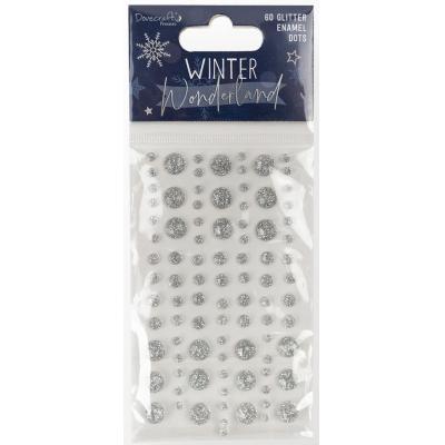 Dovecraft Winter Wonderland Embellishments - Glitter Enamel Dots