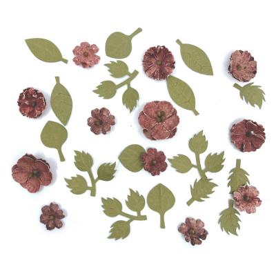 49 And Market Rustic Blooms Paper Flowers - Cranberry