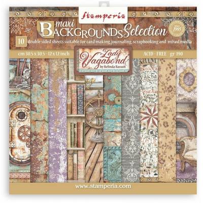 Stamperia Lady Vagabond Lifestyle Designpapier - Maxi Backgrounds