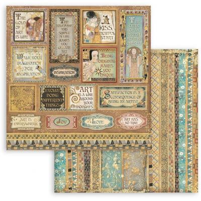 Stamperia Klimt Designpapier - Quotes And Labels
