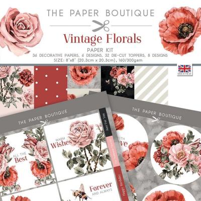 The Paper Boutique Vintage Florals Designpapier - Paper Kit