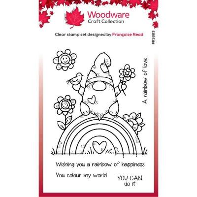 Creative Expressions Woodware Craft Collection Clear Stamps - Rainbow Gnome