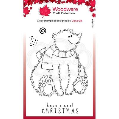 Creative Expressions Woodware Craft Collection Clear Stamps -  Festive Fuzzies Polar Bear