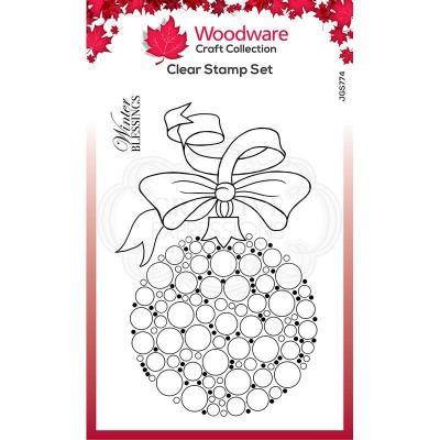 Creative Expressions Woodware Craft Collection Clear Stamps - Bubble Bauble And Ribbon