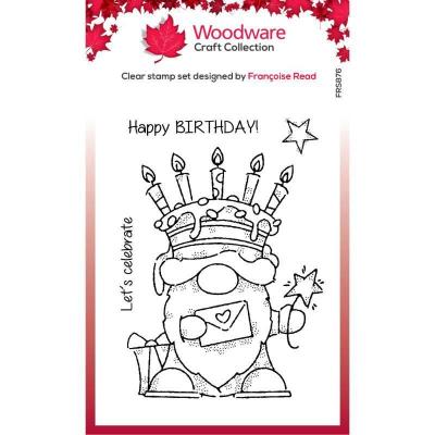 Creative Expressions Woodware Craft Collection Clear Stamps - Birthday Cake Gnome