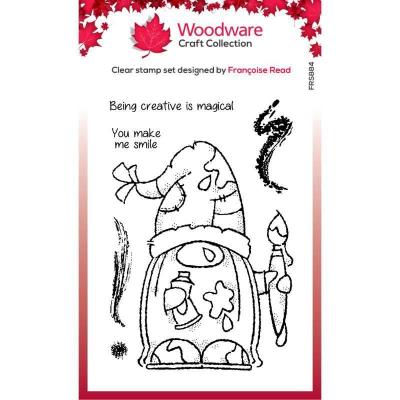 Creative Expressions Woodware Craft Collection Clear Stamps - Arty Gnome