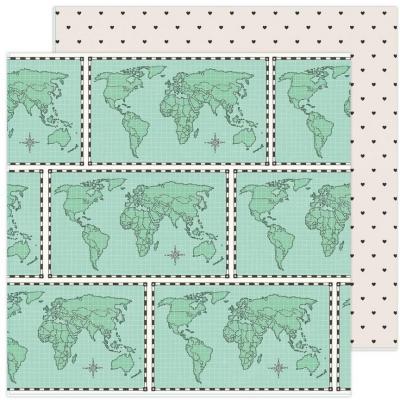 American Crafts Maggie Holmes Round Trip Designpapier - World Traveler