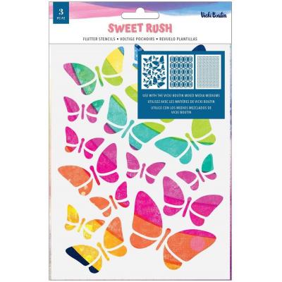 American Crafts Vicki Boutin Sweet Rush Stencils - Flutter