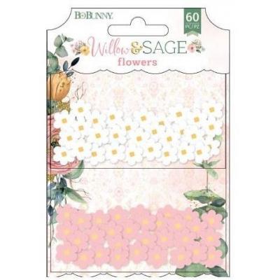 Bo Bunny Willow & Sage Embellishments - Sequins Flowers
