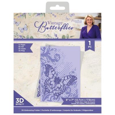 Crafter's Companion Vintage Butterflies Embossing Folder - In Flight