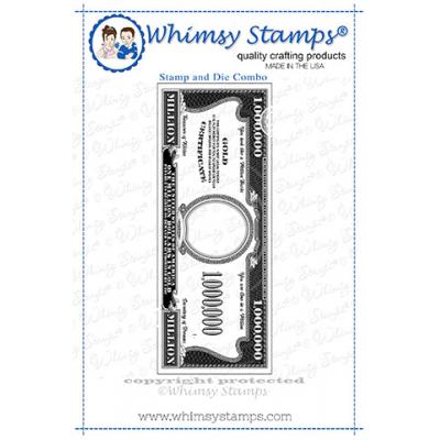 Whimsy Stamps Rubber Cling Stamp And Die Combo - A Million Dollars