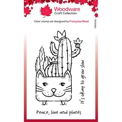 Creative Expressions Woodware Clear Stamps - Cat Planter
