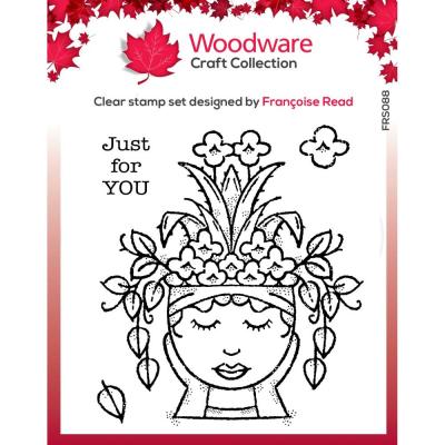 Creative Expressions Woodware Clear Stamp - Lady Planter