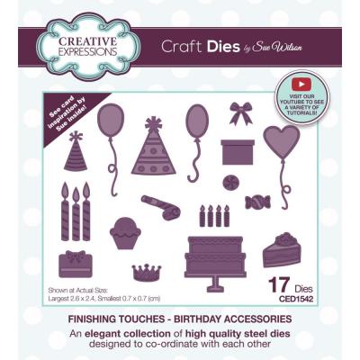 Creative Expressions By Sue Wilson Craft Dies - Finishing Touches Birthday Accesories
