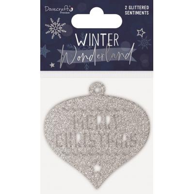Dovecraft Winter Wonderland Die Cuts - Glitter Sentiments