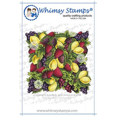 Whimsy Dove Art Rubber Cling Stamp - Fruity Background