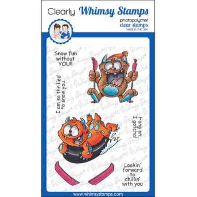 Whimsy Stamps Dustin Pike Clear Stamps - Ski Monsters