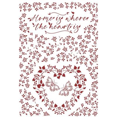 Stamperia Provence Stencil - Home Is Where The Hearting